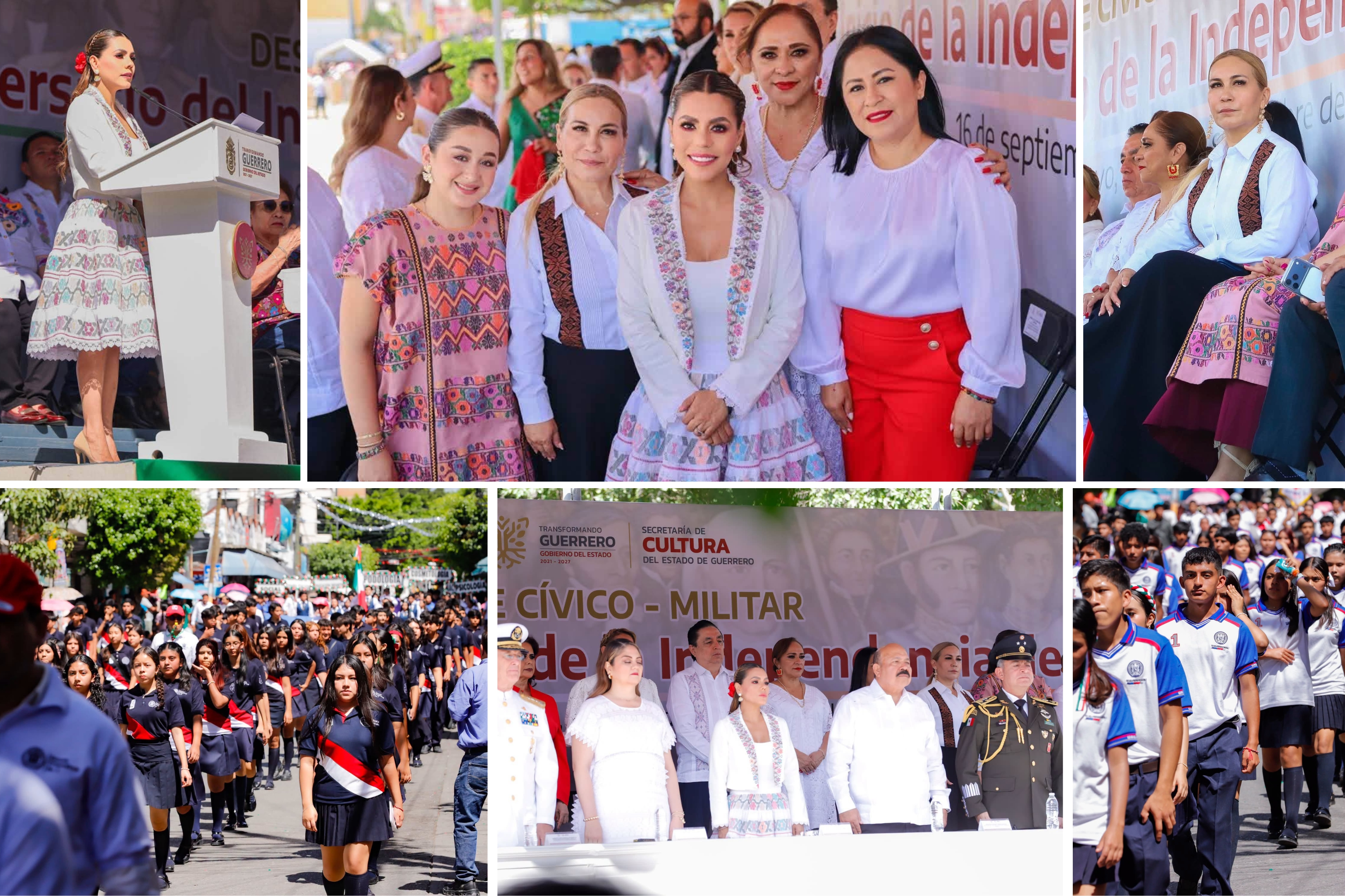 LA RECTORA DE LA UAGRO ACOMPAÑÓ A LA GOBERNADORA EN EL DESFILE CONMEMORATIVO POR EL 216 ANIVERSARIO DEL INICIO DE LA LUCHA POR LA INDEPENDENCIA DE MÉXICO