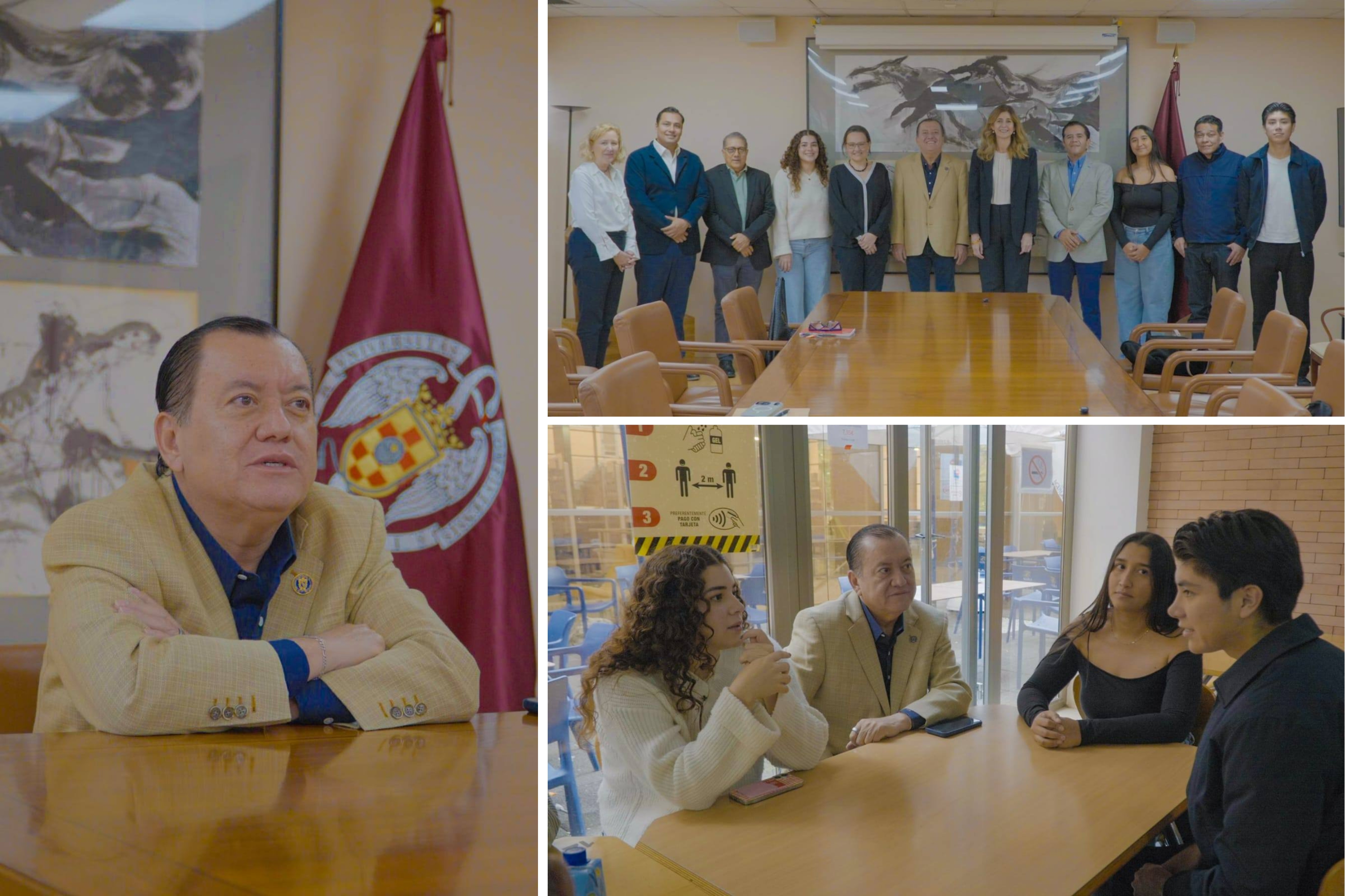 ESTUDIANTES DE MOVILIDAD DE LA UAGRO RECIBEN VISITA DEL RECTOR JAVIER SALDAÑA EN LA UNIVERSIDAD COMPLUTENSE DE MADRID  