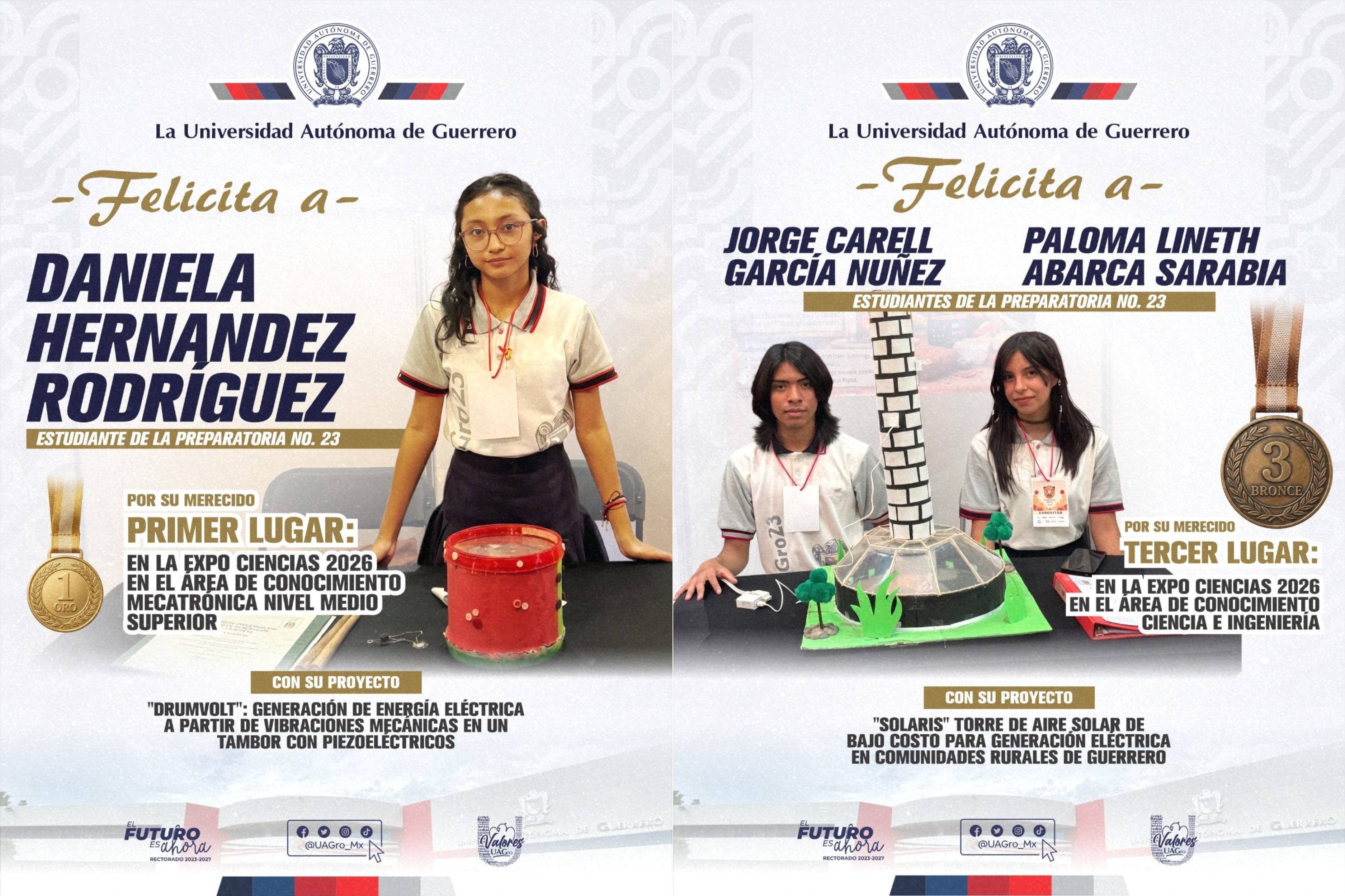 TRIUNFAN ESTUDIANTES DE LA UAGRO CON PROYECTOS DE INNOVACIÓN ENERGÉTICA EN LA EXPO CIENCIAS 2026 