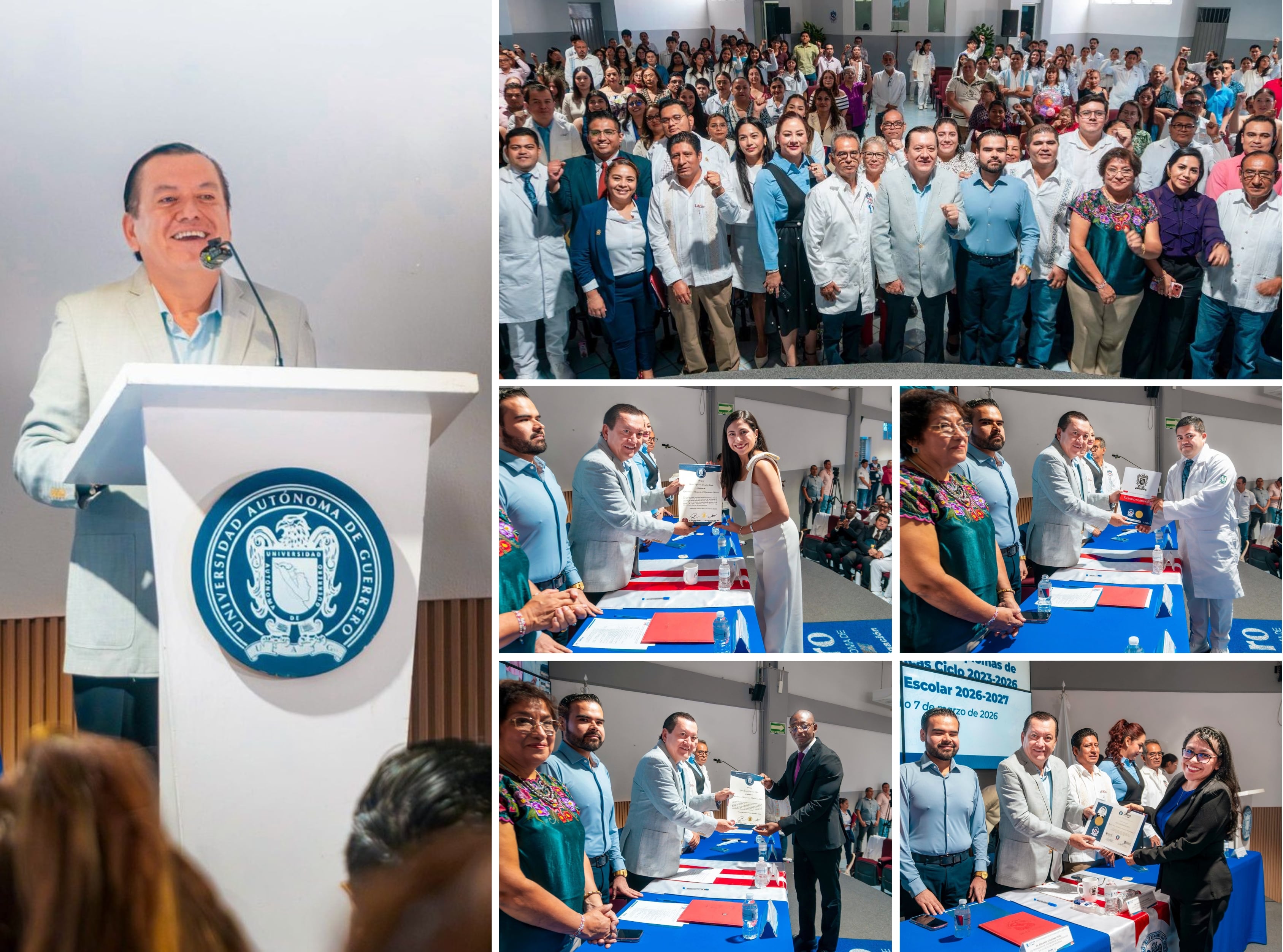 EL RECTOR JAVIER SALDAÑA PARTICIPÓ EN LA ENTREGA DE DIPLOMAS A ESPECIALISTAS DE LA FACULTAD DE MEDICINA DE LA UAGRO 