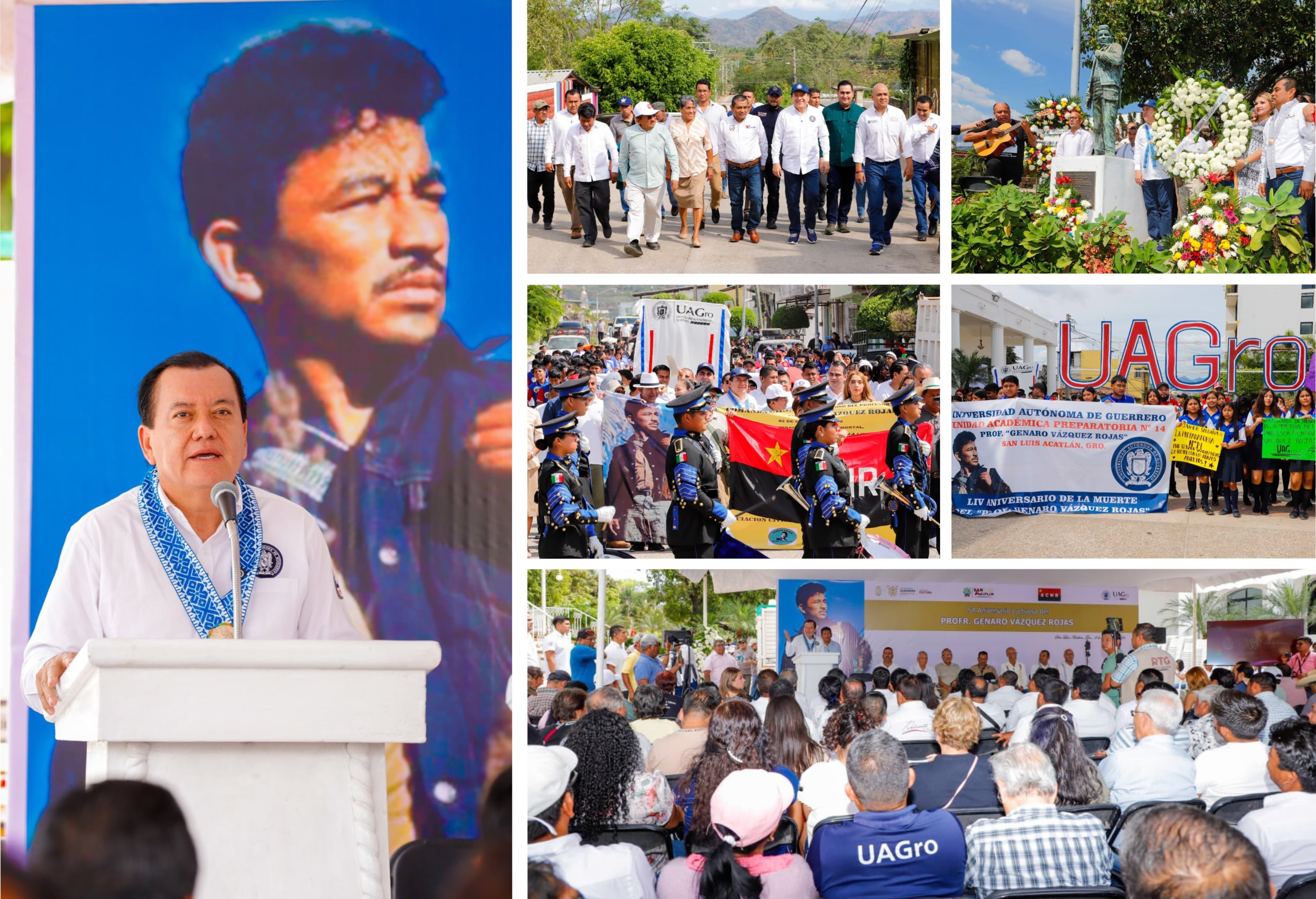 EL RECTOR DE LA UAGRO ASISTIÓ AL 54 ANIVERSARIO LUCTUOSO DEL PROFESOR GENARO VÁZQUEZ ROJAS 