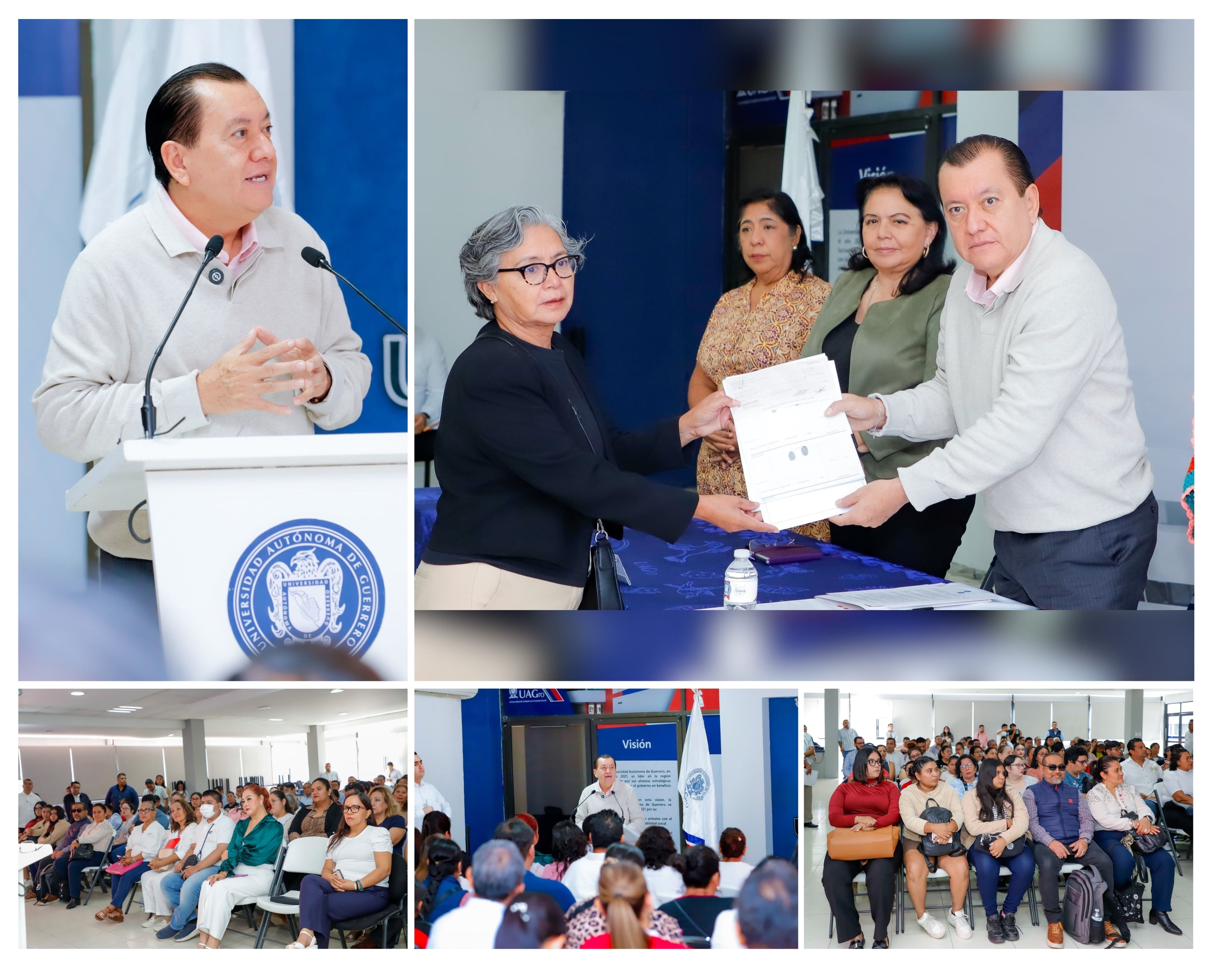 EL RECTOR JAVIER SALDAÑA ENTREGA PAGOS DE SEGUROS DE VIDA A FAMILIARES DE TRABAJADORES UNIVERSITARIOS