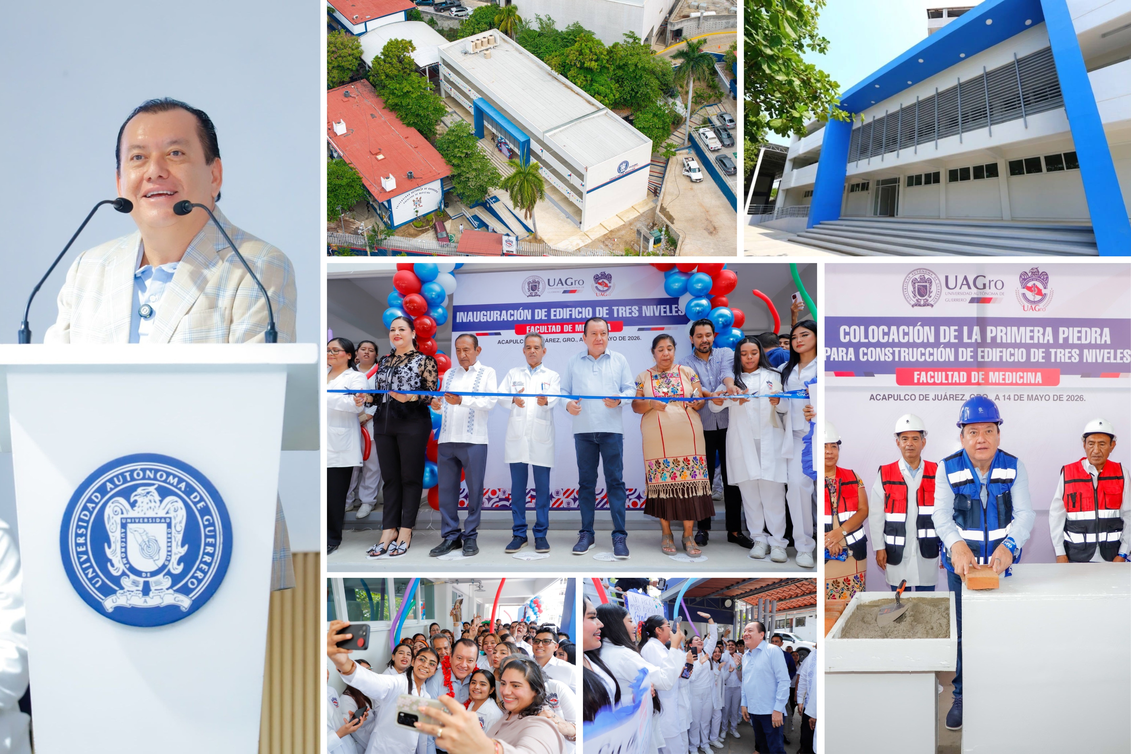    NUEVO EDIFICIO Y PRIMERA PIEDRA DE OTRO INMUEBLE EN LA FACULTAD DE MEDICINA CONSOLIDAN LA TRANSFORMACIÓN DEL SEMILLERO DE MÉDICOS EN GUERRERO 