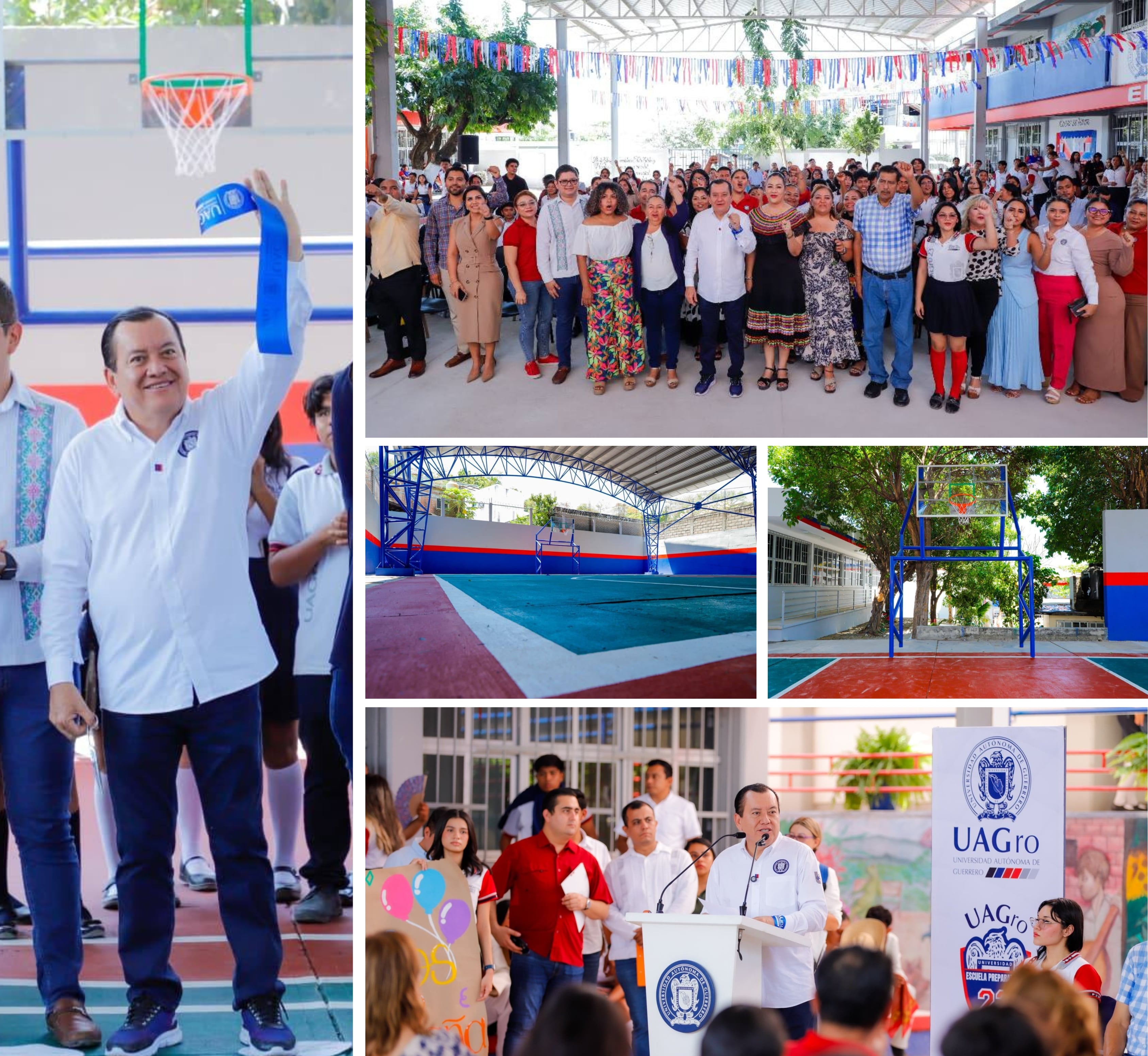 RECTOR JAVIER SALDAÑA IMPULSA FORMACIÓN INTEGRAL DE LOS ESTUDIANTES CON ENTREGA DE CANCHA TECHADA EN LA PREPA 23 