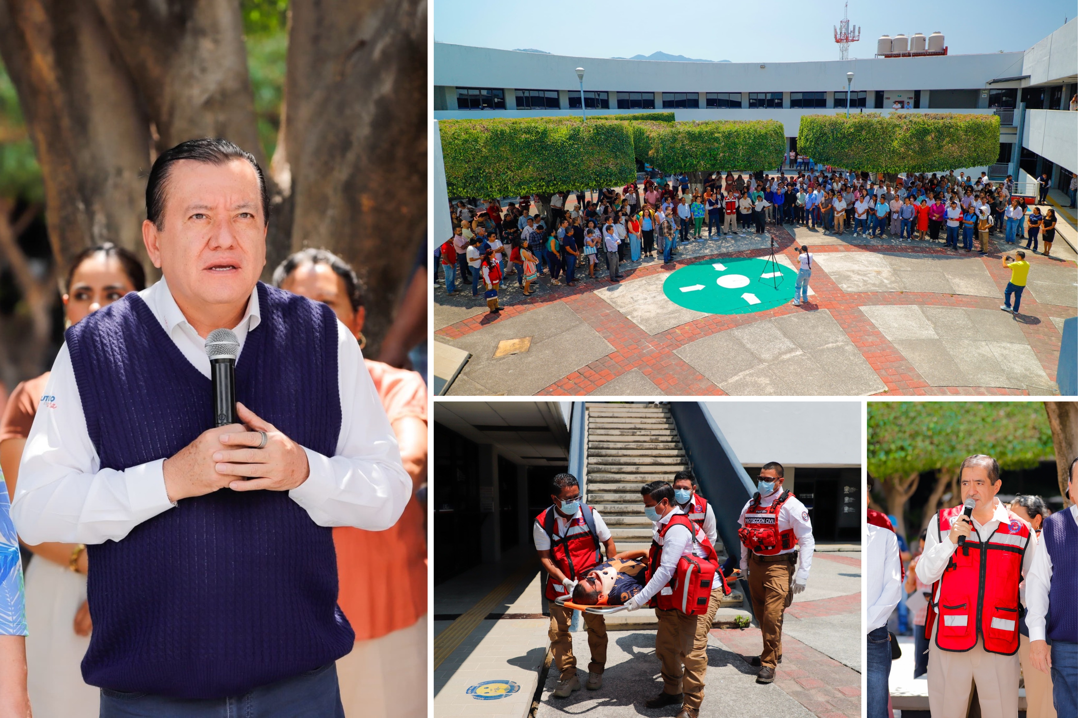 ENCABEZA RECTOR JAVIER SALDAÑA SIMULACRO NACIONAL 2026 EN RECTORÍA 