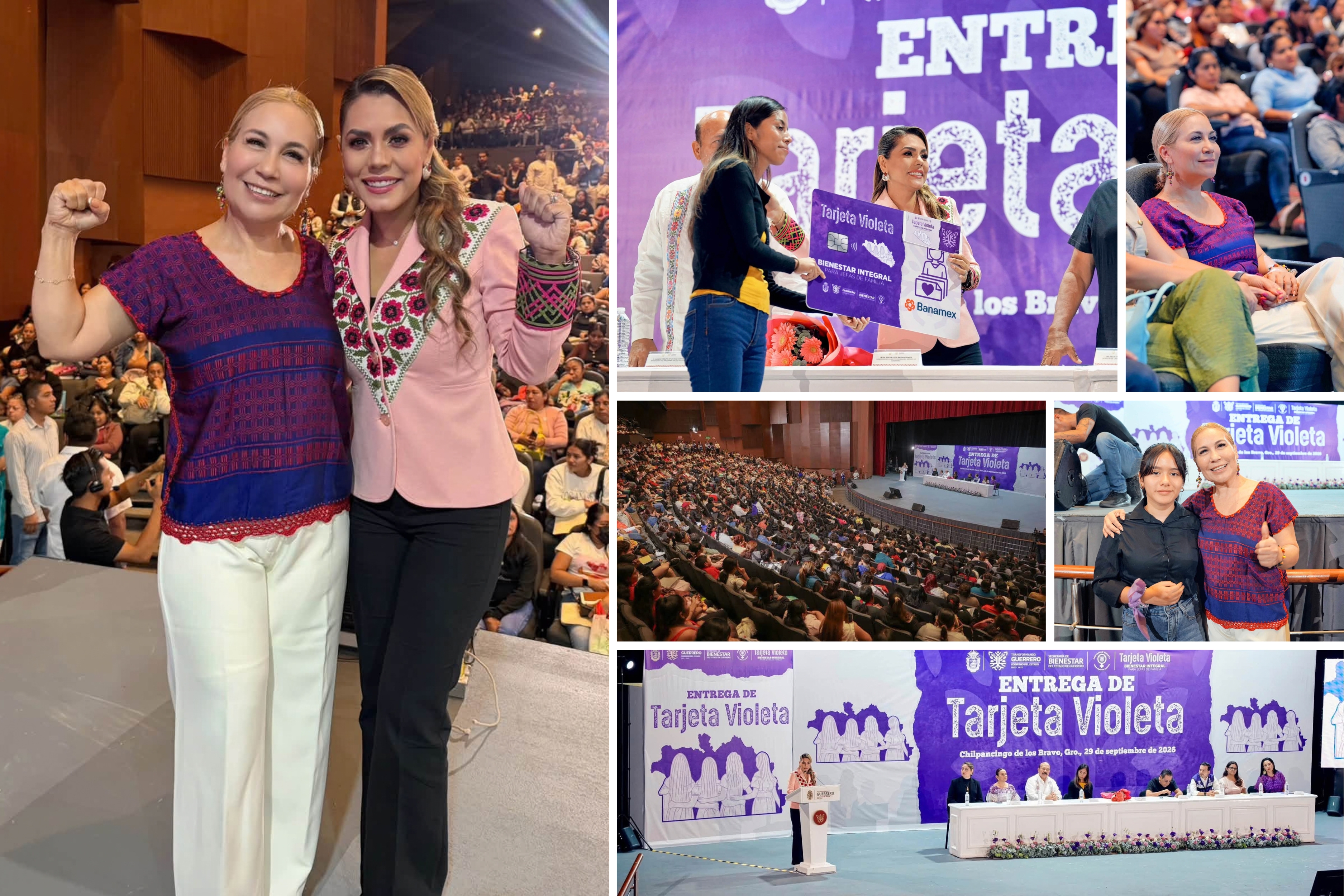 LA RECTORA DE LA UAGRO ACOMPAÑA A LA GOBERNADORA EVELYN SALGADO EN LA ENTREGA DE LA TARJETA VIOLETA