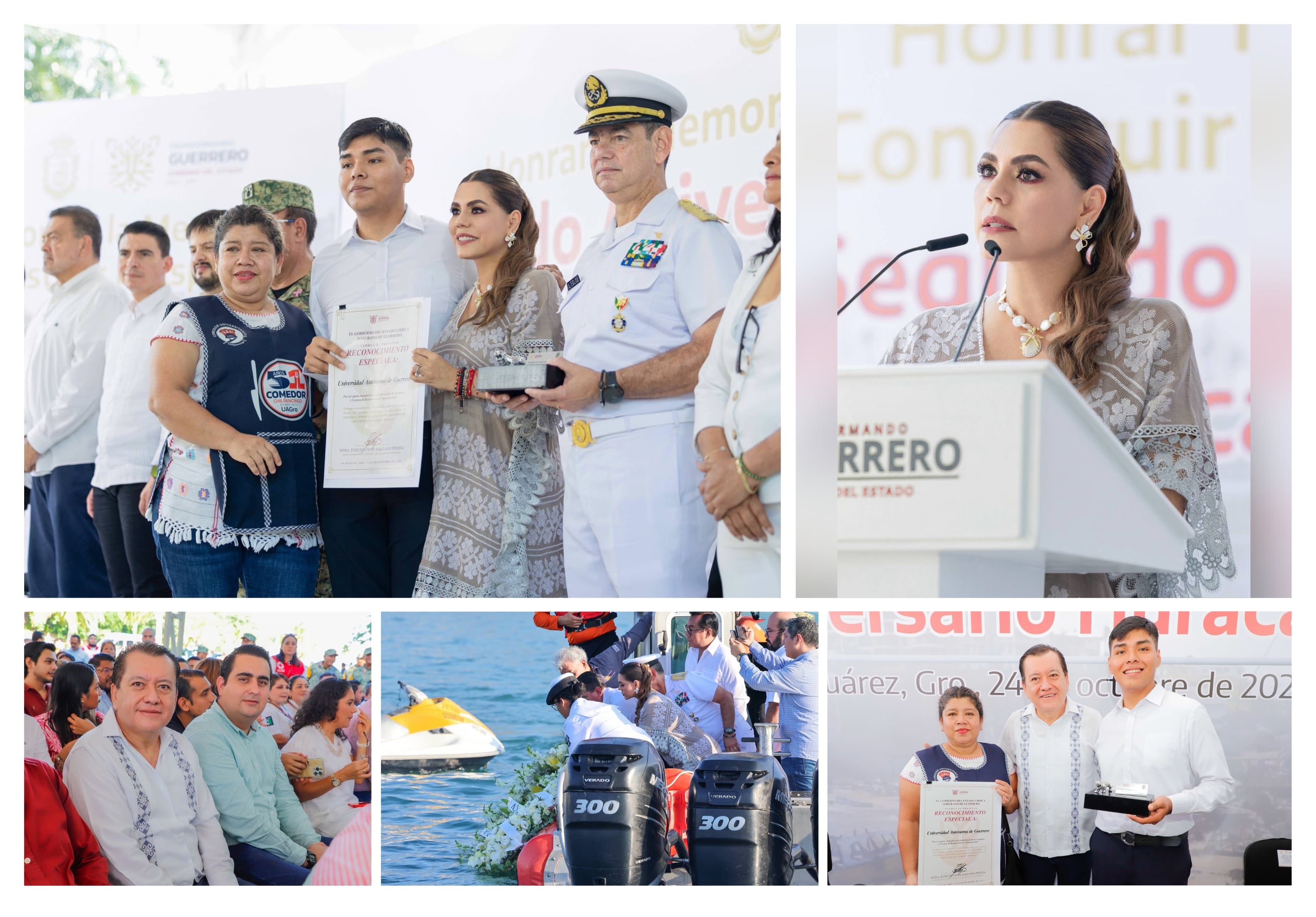 RECIBEN RECONOCIMIENTO DE LA GOBERNADORA EVELYN SALGADO BRIGADISTAS DE LA UAGRO POR SU APOYO EN LA EMERGENCIA DEL HURACÁN OTIS, EN REPRESENTACIÓN DE LA COMUNIDAD UNIVERSITARIA 