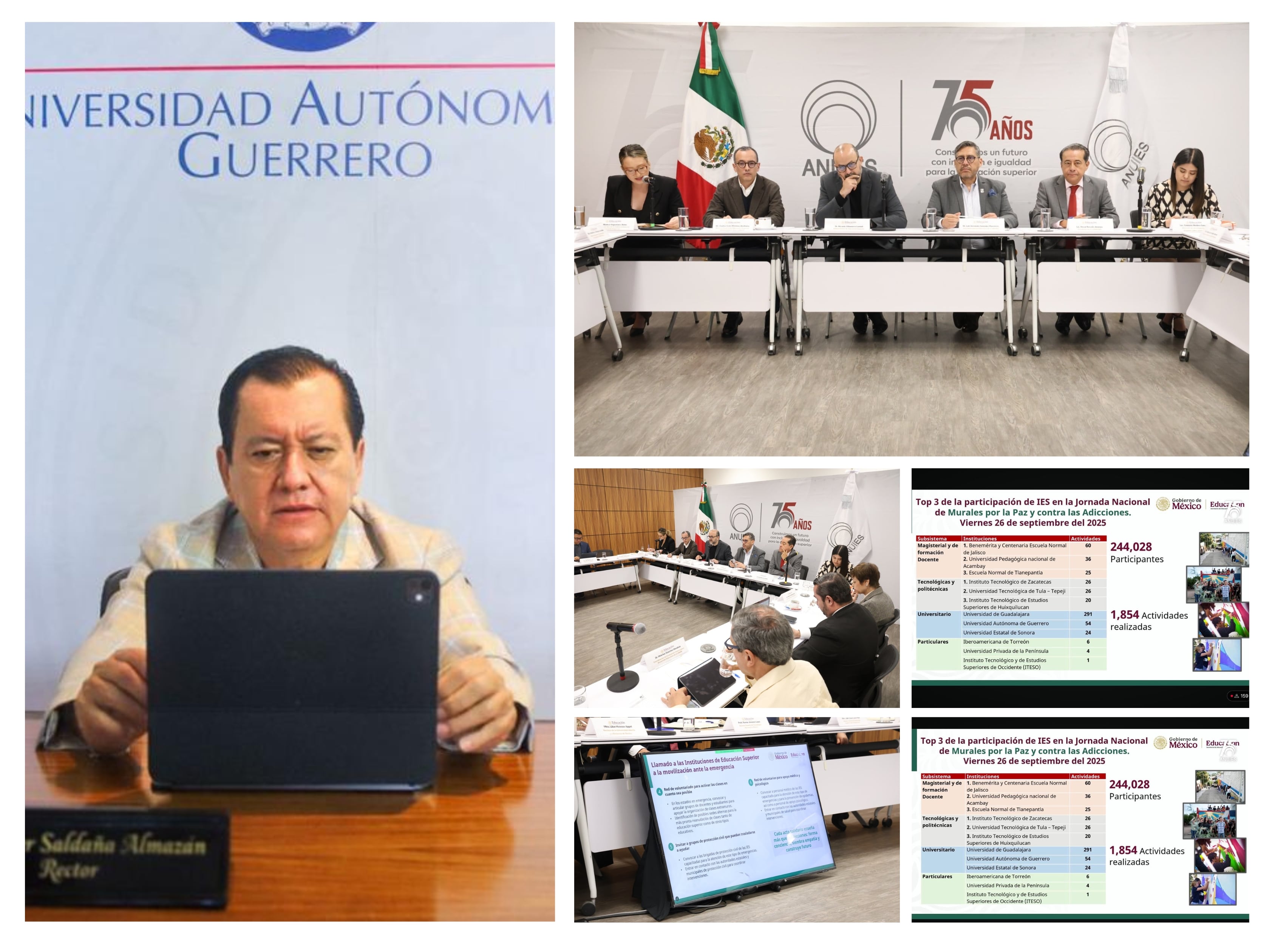 EL RECTOR DE LA UAGRO PARTICIPA EN REUNIÓN MENSUAL DE LA ANUIES:  UNIVERSIDADES APOYARÁN A DAMNIFICADOS POR RAYMOND, INICIA CENSO DE USO DE LA IA EN LA EDUCACIÓN SUPERIOR  