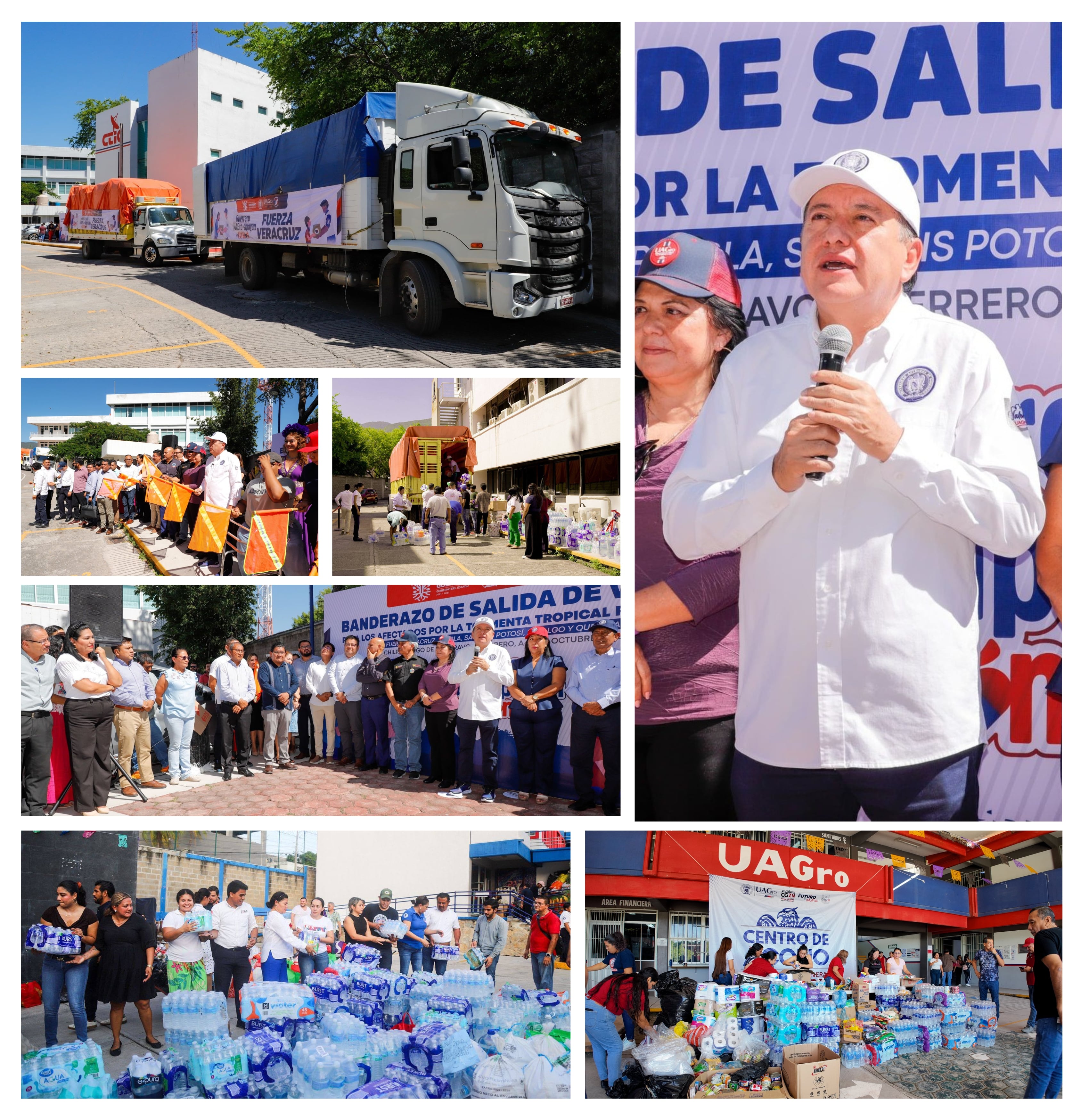 LA UAGRO ENVÍA 40 TONELADAS DE AYUDA A DAMNIFICADOS POR LA TORMENTA TROPICAL RAYMOND EN VERACRUZ 