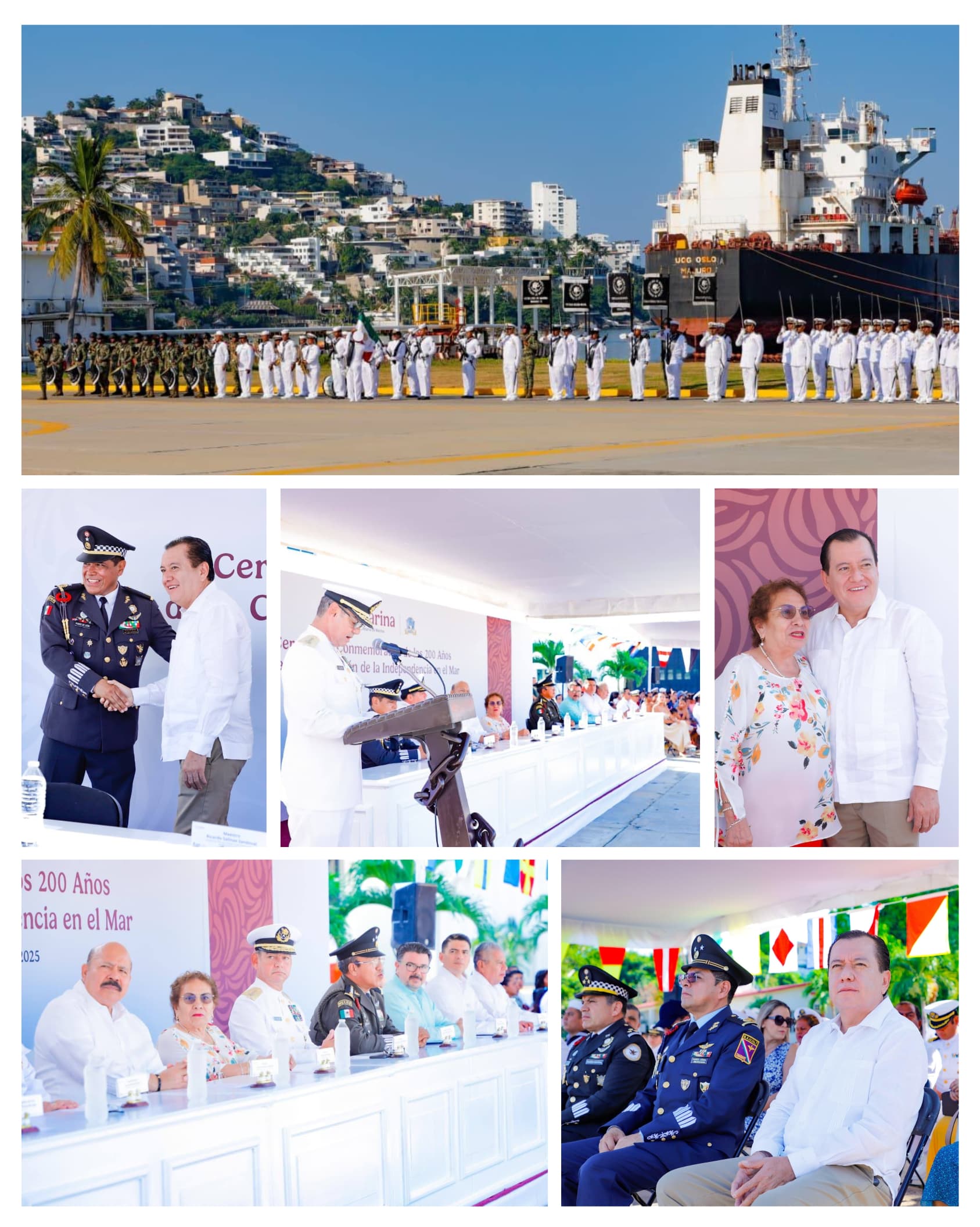 EL RECTOR DE LA UAGRO ASISTE A CEREMONIA POR EL BICENTENARIO DE LA INDEPENDENCIA EN LA MAR  