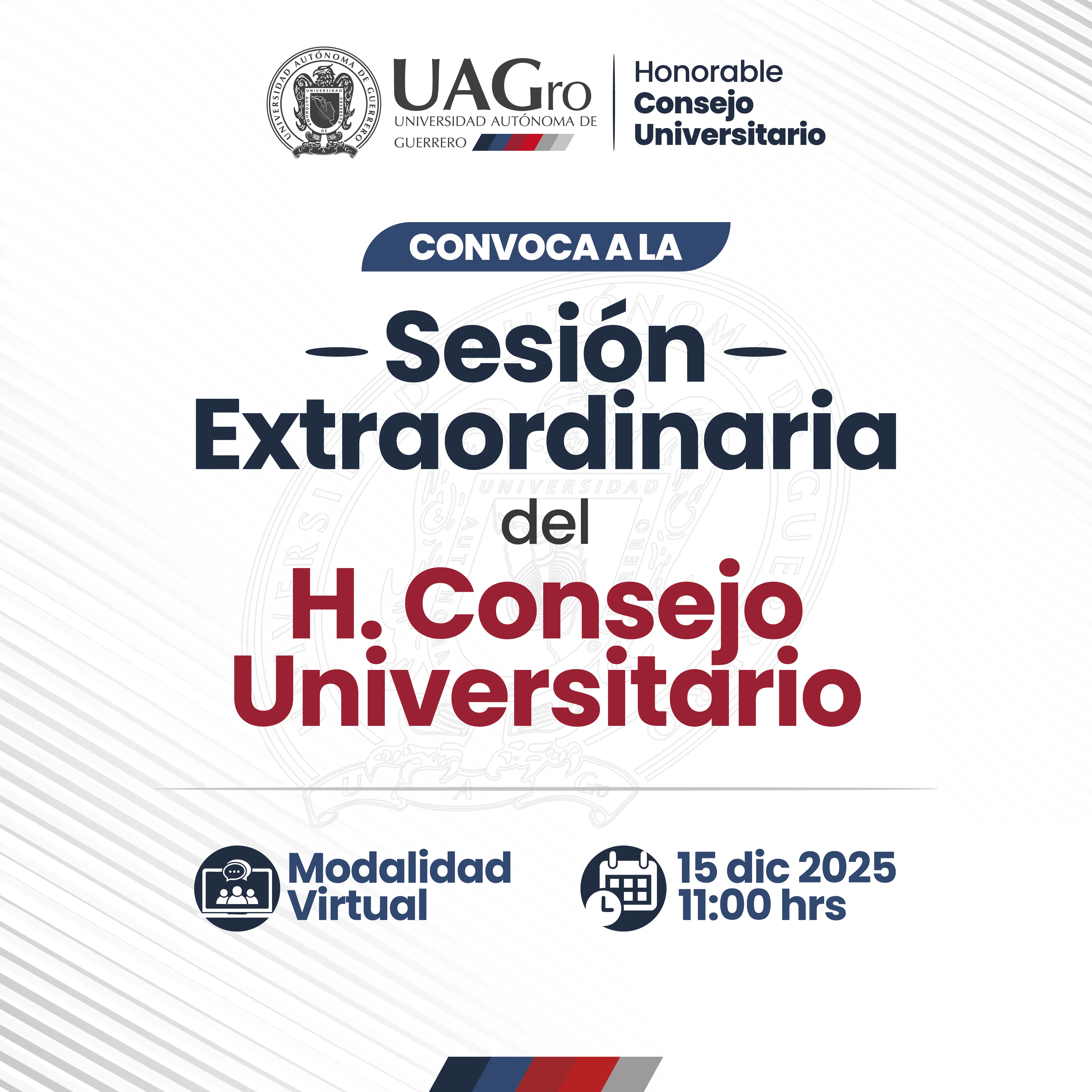 Sesión extraordinaria del Honorable Consejo Universitario.
